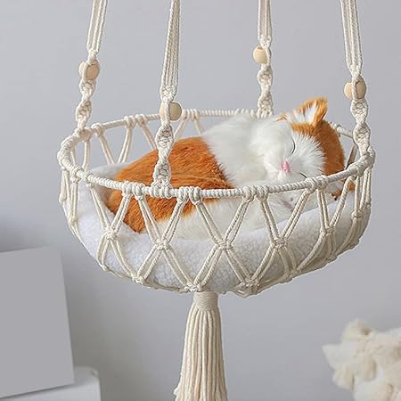 Macrame Hammock Swing Bed For Cats - Leechoo
